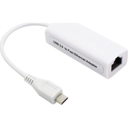 Micro USB 2.0 Male To RJ-45 Female 5-Pin 10/100Mbps Ethernet LAN Network Card Adapter