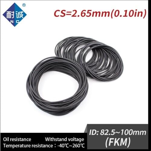 1PC/lot fluoro rubber Ring Black FKM Oring Seals Thickness 2.65mm ID 82.5/85/87.5/90/92.5/95/97.5/100 mm O ring Washer