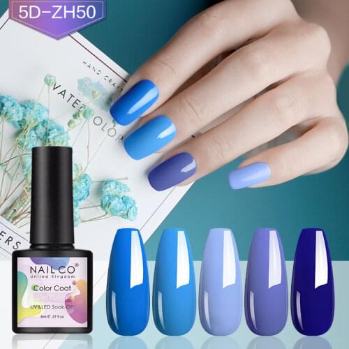 NAILCO Gel Nail Polish 8ml 81Color LED Nails Manicure Nail Art UV Varnishes Gel Lacquer DIY Design 5pcs/Kit Gel Varnish Soak Off