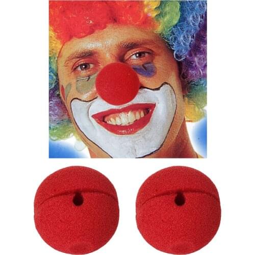 Circus Clown Nose Pack of 2 Big Red Foam Noses for Carnival Party Dress Up Props