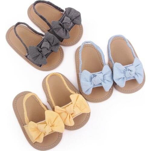 Summer Infant Baby Girls Sandals Cute Toddler Shoes Big Bow Newborn Girls Princess Shoes Cotton First Walkers
