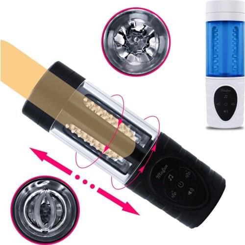 Automatic Rotation Male Masturbator Silicone Penis Trainer Smart Pronunciation Adult Masturbation sex toys for men Sex Machine