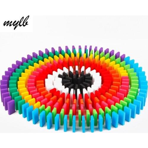 Mylb 100pcs/lot Domino Building Blocks Authentic Standard Wooden Toys Early Intelligence Education Blocks