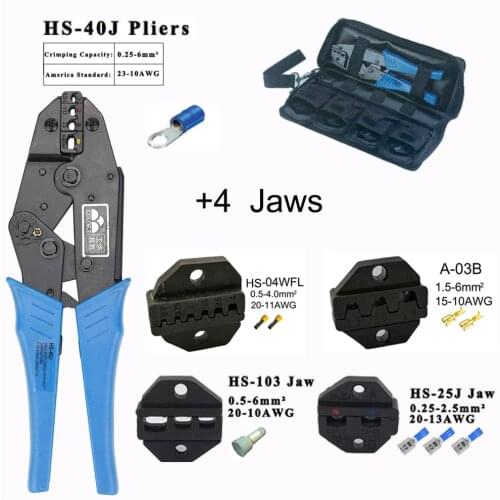 Terminal Crimping tool plier jaw 230mm Multi Functional Carbon Steel HS-40J+10 Jaws Kit HS-25 european style Terminal Tool