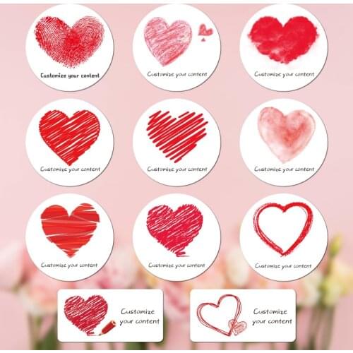 Love stickers to customize your content and LOGO wedding stickers candy gift box birthday party stickers transparent self-adhesi