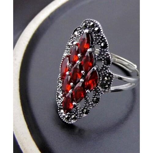 Real jade ring garnet rings 925 sterling silver men women ruby ring 925ring brand jewelry natural stone jewelry