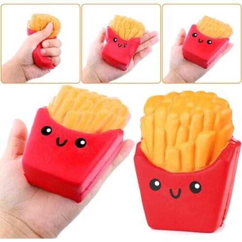 New Fashion Jumbo Squishy Slow Rising Toys Red Pink Blue French Fries Kids Gifts Stress Relief Toys Christmas Gift