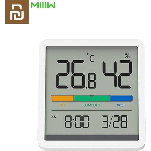 New Miiiw Temperature And Humidity Clock Home Indoor High-Precision Baby Room C/F Temperature Monitor 3.34inch Big LCD Screen