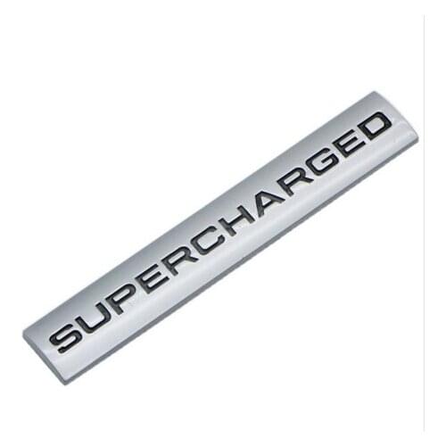 New Silver Metal Supercharged Auto Trunk Emblems Badge Decal Sticker Car Accessories
