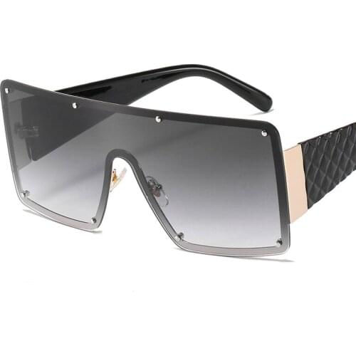 Fashion Oversized PC Frame Sunglasses For Women Square One-piece Lens Sun Glasses For Men Windproof Eyeglasses Female Gafas