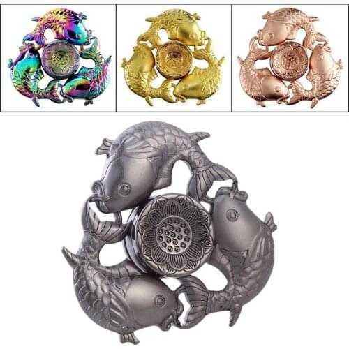 Fidget Hand Spinner Three Fish Fingertip Gyro EDC Relieve ADHD Autism Stress Finger Gyro Toy Sensory Toys Autism