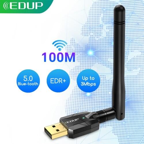 EDUP 100M Long Range USB Bluetooth 5.0 Adapter High Gain for PC&Desktop Laptop Bluetooth Dongle EDR Wireless Receiver Transfer