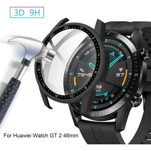 Tempered Glass Cover PC Dial Scale Protective Case For Huawei Watch GT 2 46mm Shell Screen Protector Smart Watch Accessories