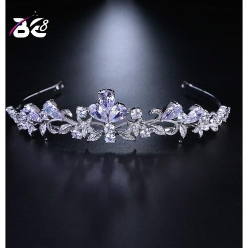 Be 8 New Arrival Coroa De Noiva for Women Cubic Zirconia Wedding Tiaras and Crowns Hair Jewelry Accessories H112