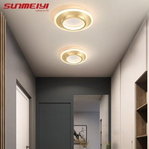Gold Led Ceiling Lights Corridor Stairs Indoor Lighting Surface Mounted Modern Ceiling Lamp For Bedroom Kitchen lampara techo