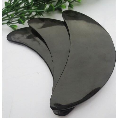 10.5*4CM Traditional Acupuncture Massage Tool Beauty face Massager Scrape Therapy Guasha Plate 100%Ox Horn (half moon shape)