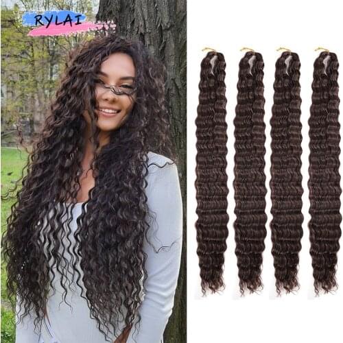 30" Afro Curls Deep Wave Twist Crochet Hair Curly Synthetic Crochet Braids Ombre Braiding Hair Extensions For Women Ins Trends