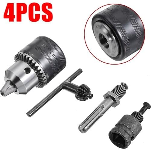 4Pcs/Set 1.5-13mm Key Drill Chuck Drilling Quick Change Bit Adapter Socket Square Converter SDS Plus Shank Adaptor Power Tools