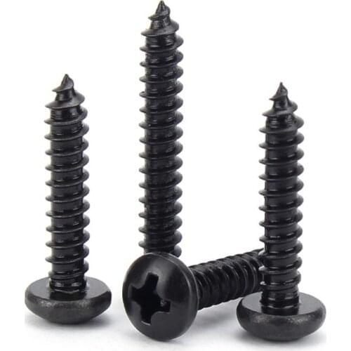 5/50pcs M3.5 M3.9 M4.2 M5 M5.5 M6.3 Black 304 A2 Stainless Steel Cross Phillips Pan Round Head Self Tapping Wood Working Screw