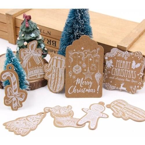 50PCS Multi Style Kraft Paper Tags Handmade/Thank You DIY Crafts Hang Tag With Rope Labels Gift Wrapping Supplies Wedding Favors