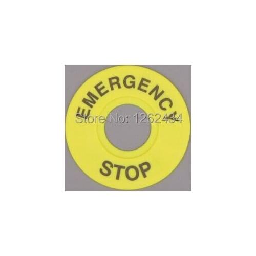 60mm 22mm yellow card warning signs in the emergency stop button to stop warning signs of circle circle sign