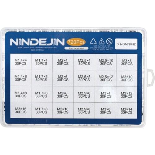 720Pcs/Box M1.4 M1.7 M2 M2.5 M3 Phillips Countersunk Head Machine Screw Set Mini Screw Laptop Screw Kit