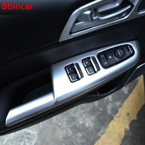 Bbincar ABS Chrome Window Control Panel Lift Switch Cover Protectior Trim Interior Car Cover Styling For Kia Sportage 2016 2017