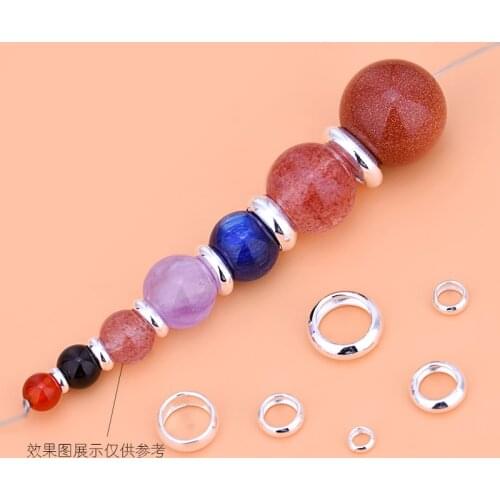 10PCS 925 sterling silver Jewelry Spacers beads jewelry Findings Accessories silver bead for bracelet&necklace jewelry making