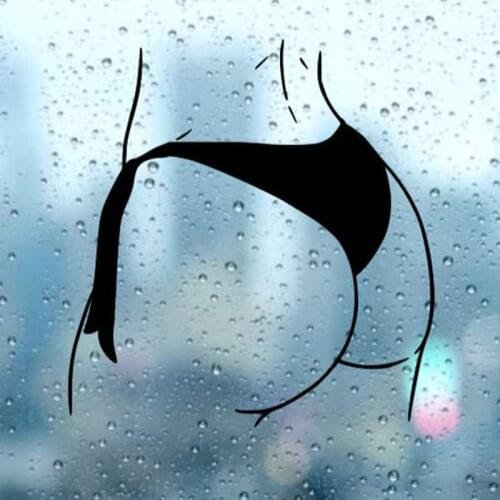 Black/Sliver Sexy Aesthetic Butt Bikini Vinyl Car Body Decals Window Door Decal Funny Top Quality Rainproof Removable S1316