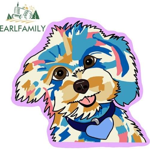 EARLFAMILY 13cm x 12.6cm for Color Dog Car Stickers Laptop Decal Motorcycle Waterproof Funny Campervan Creative Scratch-Proof