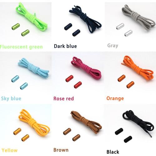 New Elastic Shoe Laces Round No Tie Shoelaces for Kids and Adult Shoelace for Sneakers Quick Lazy Laces Colorful Capsule Buckle