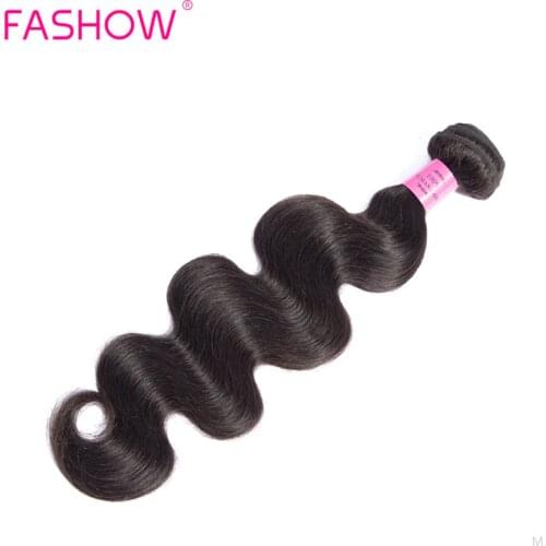 Fashow Peruvian Body Wave Hair 3 Pcs Bundles Weave Jet Black and Natural Color 100% Human Hair 8-30 Inch Remy Hair Bundles Weave