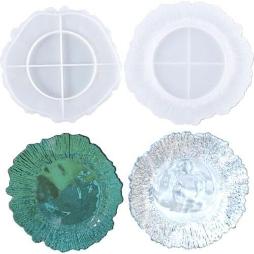Resin Coaster Molds Irregular Wave Shape Silicone Agate Coaster Molds Glossy Coaster Molds for DIY Making Resin Geode