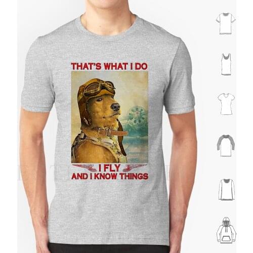 ThatS-What-I-Do-I-Fly-And-I-Know-Things T Shirt Diy Big Size 100% Cotton Dog Pilot Golden Retriever
