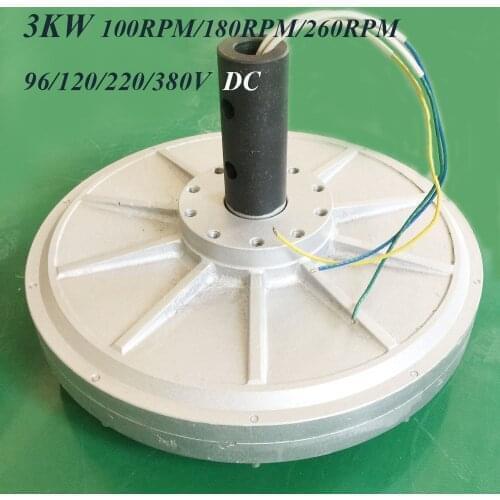 FLTXNY 3KW 96v 120v 220v 380v Coreless Rare Earth Permanent Magnet Generator Low RPM 100rpm/180rpm/260rpm 3000w generator