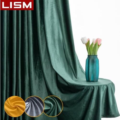 LISM Dutch Velvet 70% Shading Blackout Curtains For Living Room Bedroom Solid Luxury Curtains for the Room Window Treatment