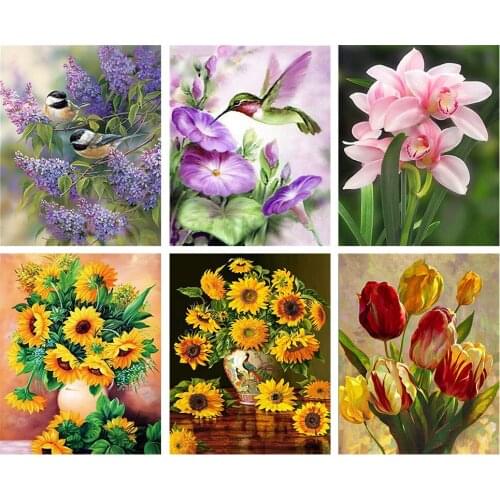5D DIY full round diamond painting flower vase cross stitch diamond embroidery mosaic diamond home decoration