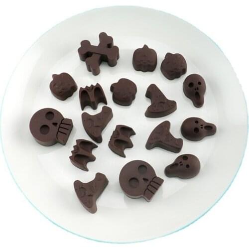 Creative 3D Halloween Molds Wizard Hat Pumpkin Ghost Bat Skull Silicone Mold Chocolate Mold Fondant Molds Baking Accessories