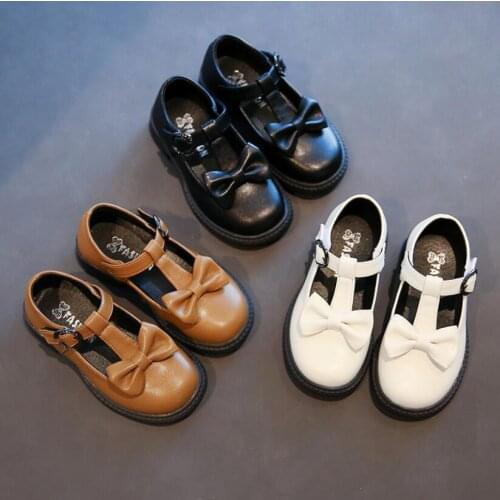 Spring Princess Kids Leather Shoes For Girls Non-slip Toddlers Mary Janes Baby Children Buckle Strap Flats Sneakers Sport Shoes