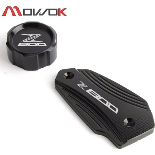 LOGO Z800 For KAWASAKI Z800 2013 2014 2015 2016 CNC Front & Rear brake Fluid Cylinder Master Reservoir Cover Cap