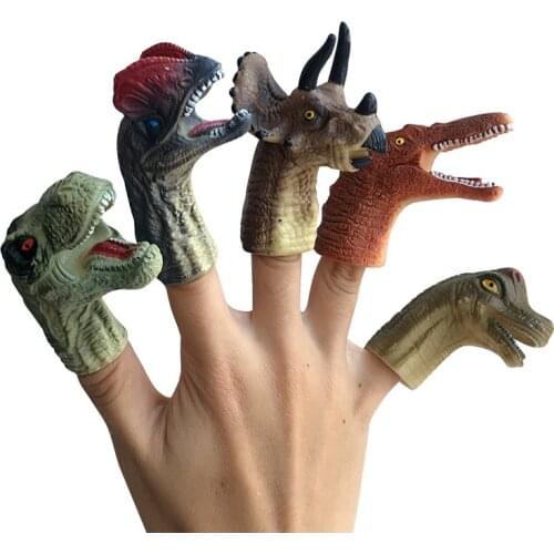 1 Pcs Dinosaur Hand Puppets Show Finger Toys From Cartoons On Hand Doll Role Play Puppets Animals Dino Theater kids Gift