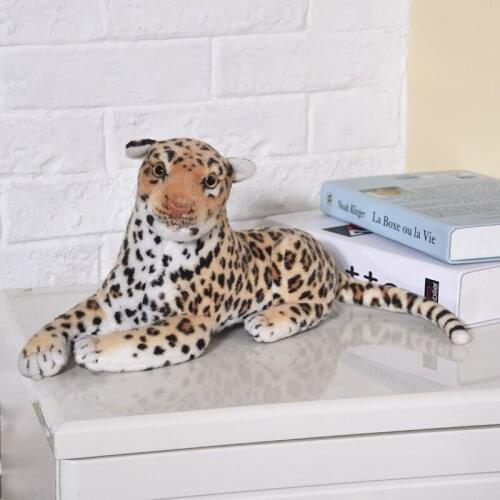 Cute small plush simulation leopard toy real life leopard doll gift about 40cm xf2941