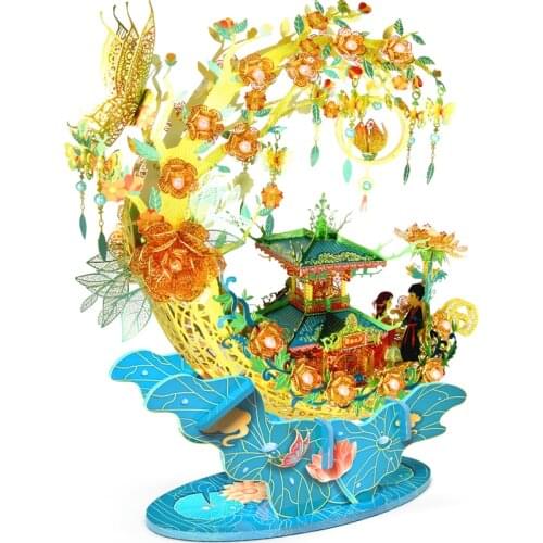 MMZ MODEL Picture Kingdom 3D metal puzzle Flower boat 3D Laser Cutting Assemble Model Jigsaw Toys for Children Gift for Adult