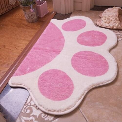 Cartoon Carpet Girls Rug Bedroom Bedside Blanket Pink Rug Cat Claw Water Absorbent Foot Mat Non Slip Doormat Cute Anime Mats