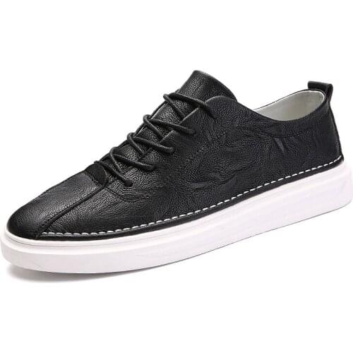 Mens Casual England Small Shoes Round Head White Wild 2019 New Tide Mens Korean Version Of Autumn Shoes