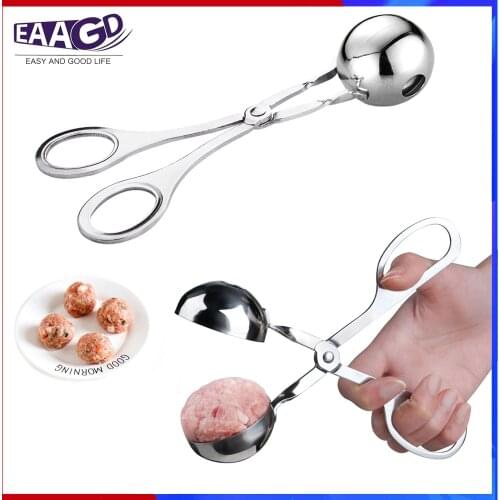 Meat Baller Stainless Steel Meat Baller Tongs Cake Pop Meatball Maker Ice Tongs Cookie Dough Scoop for Kitchen