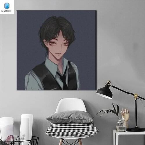 Digital paint by numbers Anime lover diy digital painting framed wall art modular painting home decor for living room