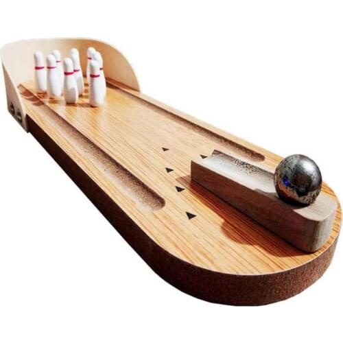 Desktop Bowling Game Set Indoor Wooden Mini 1 Set Parent-Child Interactive Toys Christmas Xmas Gifts Intelligence Development