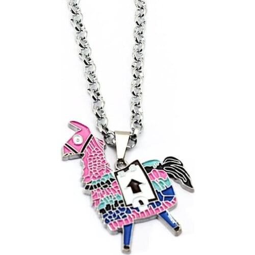 New Keychain Alpaca Battle Royale Key Ring Metal Multicolor Chveiro Link Chain Pendant Men Car Prote Clef Game Jewelry