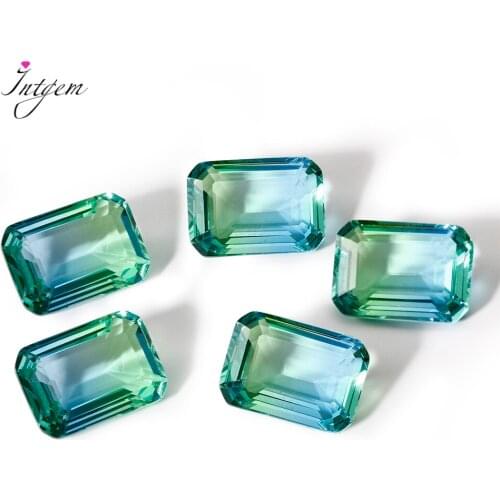 Charms 10X14MM Real Loose Gemstones Rectangle Cut 6.3-6.5ct Tourmaline Stone Fine Jewelry Accessories For Gifts decoration 10pcs